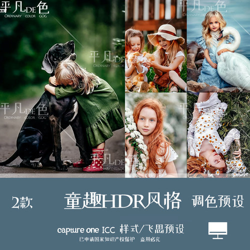 capture one样式儿童趣HDR色调艺术人像调色滤镜C1飞思预设CO889