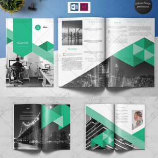 Indesign/Word模板A4 18P公司提案VI产品手册版式 画册杂志素材