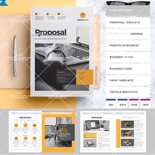 Indesign/Word模板A4 18P品牌商务企业个人手册ID模板ID设计素材