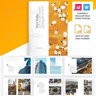 Indesign/Word高端模板A4 50P艺术摄影排版版式画册杂志设计素材
