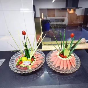 水果拼盘仿真装饰花摆件酒店KTV会所果盘假花西瓜皮雕刻模板插花