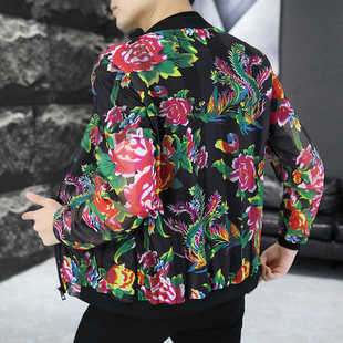 花防晒衣夏季镂空冰丝加大加肥大码东北大花印花男士轻薄开车外套