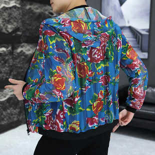 镂空冰丝防晒衣男夏季潮牌轻薄款连帽防晒服户外休闲运动时尚外套