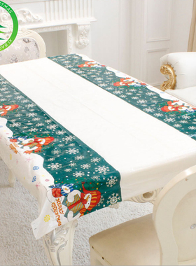 圣诞节老人雪人气氛装饰布置道具一次性塑料桌布台布108x180cm