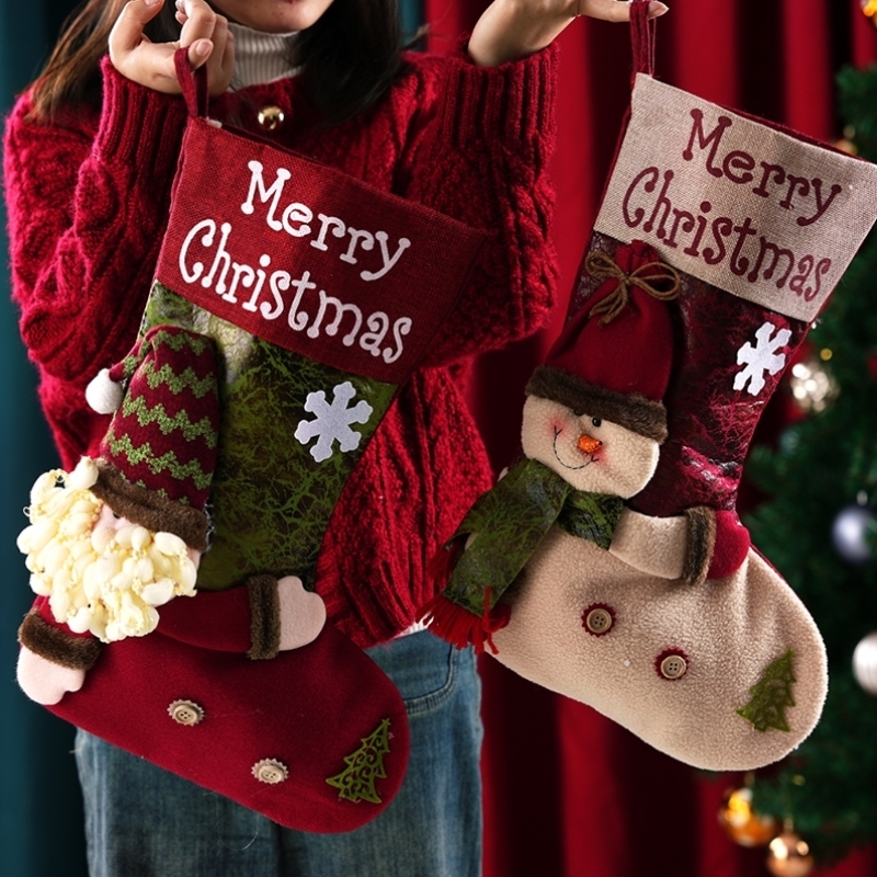 圣诞节装饰品圣诞袜圣诞树装饰挂件创意diy摆件ins风字母袜小挂饰