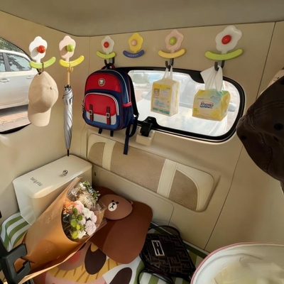 三轮车挂钩装饰用品电动三轮车装饰配件粘钩免打孔卡通收纳钥匙