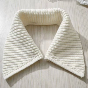 洋气气质假领子秋冬韩版大翻领保暖装饰羽绒服防脏可拆卸螺纹方领