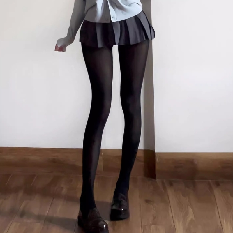 厚黑面膜袜天鹅绒黑色jk连裤丝袜女美腿显瘦黑丝打底袜薄款春秋季