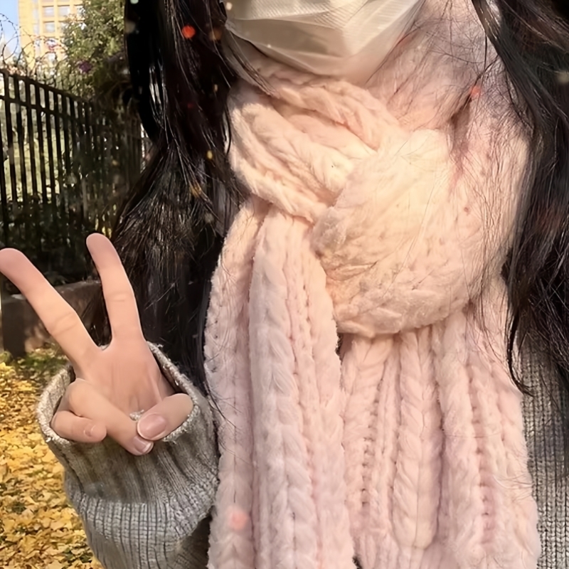 云朵绵绵围巾毛线手工diy钩针编织材料包手织粗蛋糕线送女生礼物