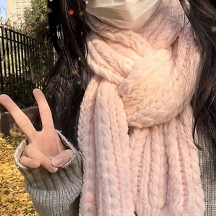 云朵绵绵围巾毛线手工diy钩针编织材料包手织粗蛋糕线送女生礼物