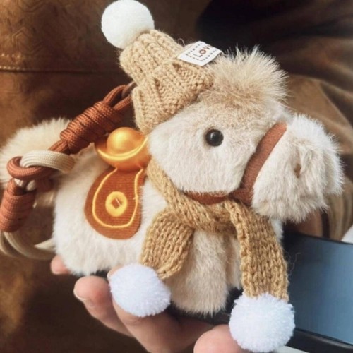 圣诞马包包挂件2026本命年玩偶马上有钱毛绒小马吉祥物公仔钥匙扣