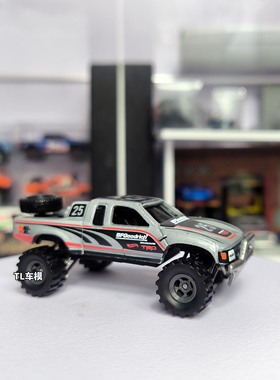 1:64风火轮银标丰田越野皮卡胶胎巴哈BAJA车模避震改装模型车改装