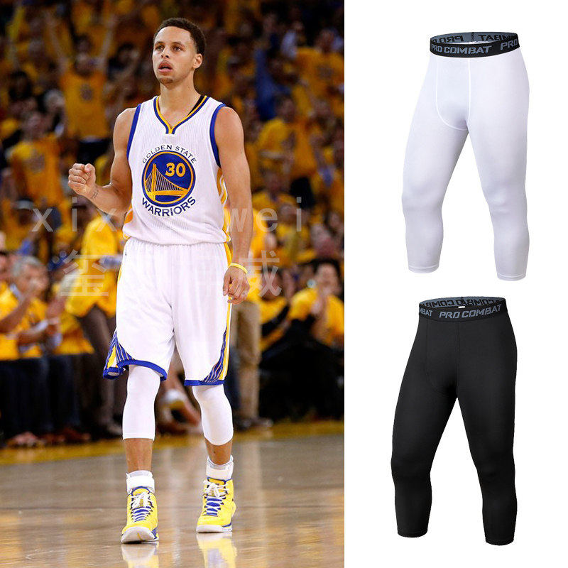 篮球打底七分裤男士打篮球打底裤高弹薄款透气速干运动内搭紧身裤