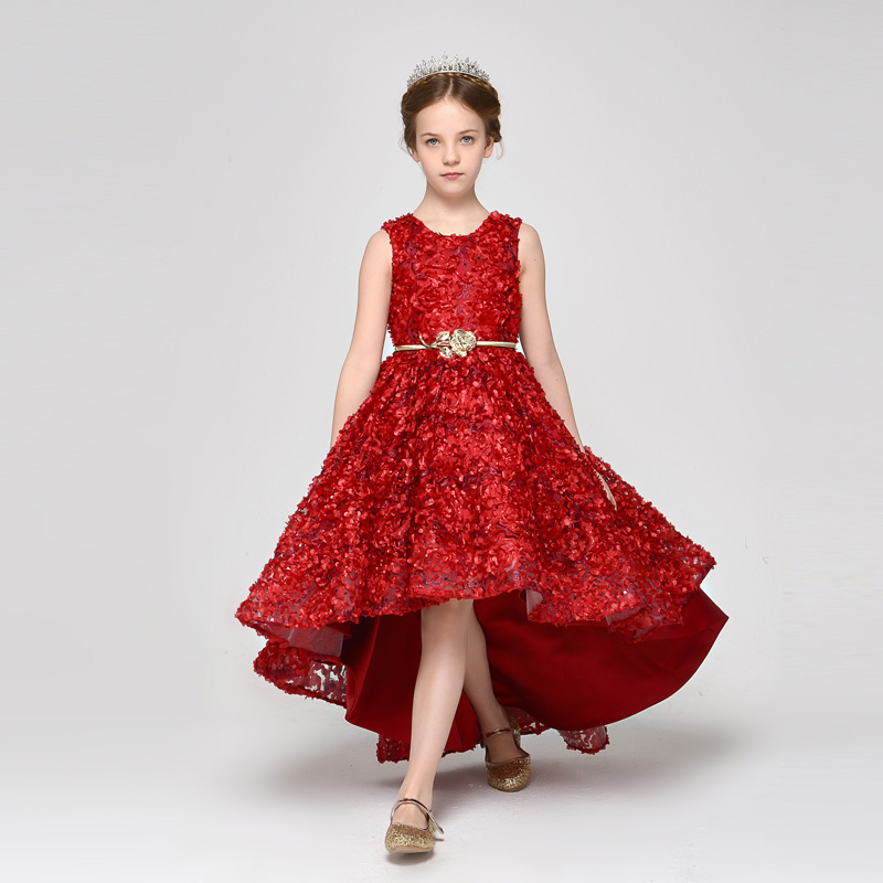 Trang phục dạ hội trẻ em công chúa váy sang trọng sinh nhật quà tặng quần áo cô gái trailing mô hình T mô hình trang phục catwalk váy múa cho bé