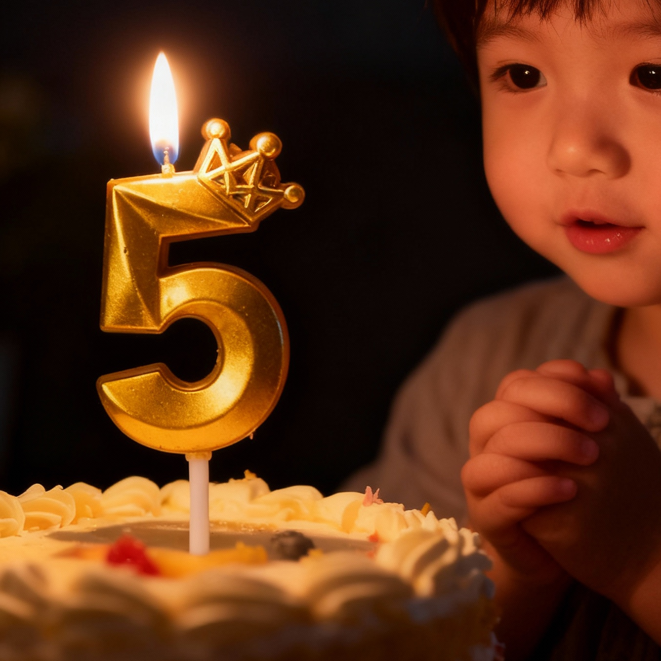 金色皇冠生日蛋糕数字蜡烛儿童宝宝周岁装饰布置拍照道具男孩女孩