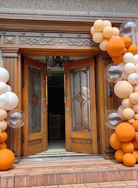 橙色气球链商场门店开业店庆活动促销氛围装饰布置场景汽球拱门