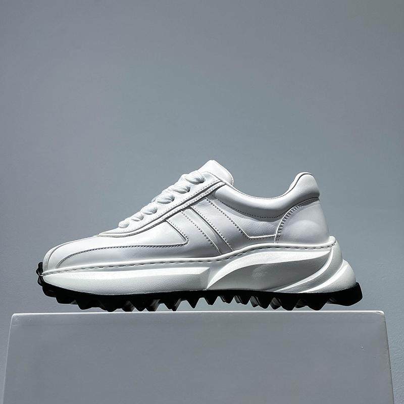 男鞋小众潮牌厚底增高老爹鞋男ins潮真皮小白鞋男百搭休闲运动鞋