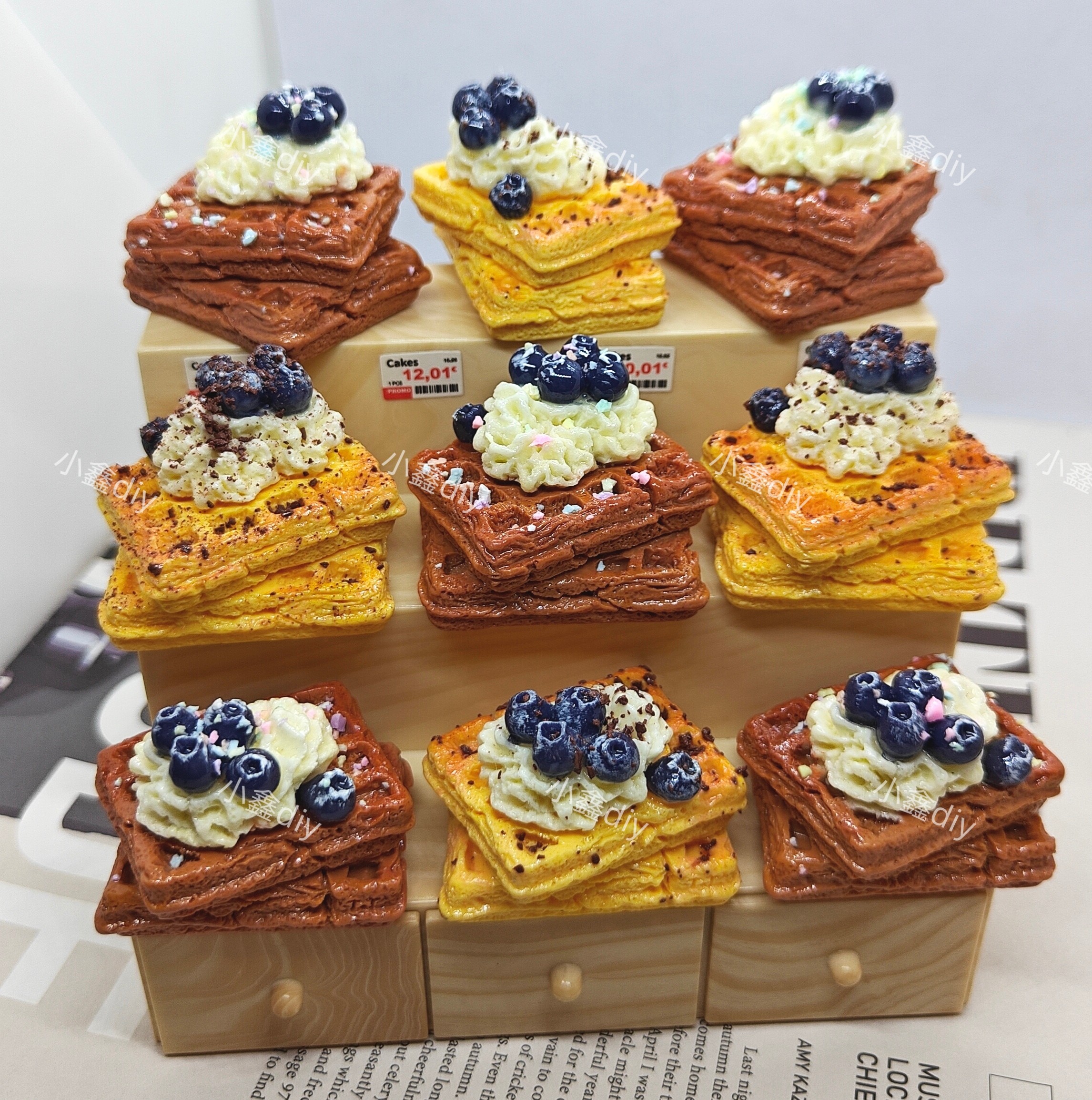 定制蓝莓华夫奶油蛋糕diy仿真微缩食玩树脂配件奶油胶装饰摆件,饰品/流行首饰/时尚饰品新,其他DIY饰品配件,淘宝优惠券,粉丝福利购,淘宝优惠卷