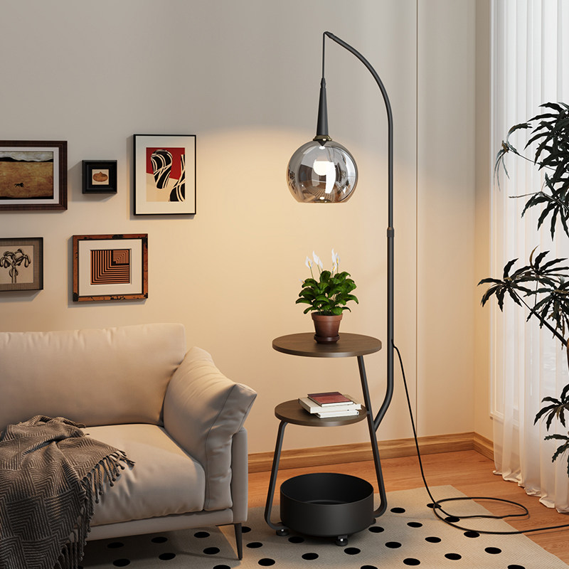 高级感落地灯骆色客厅沙发旁卧室床头柜边几一体置物架2026氛围灯,家装灯饰光源,置物功能落地灯,淘宝优惠券,粉丝福利购,淘宝优惠卷