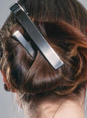 韩国单 郑素敏同款一字抓夹 银色鸭嘴发夹套组