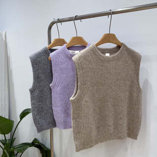 出口北欧 背心E2 针织马甲 50%羊驼毛15%羊毛