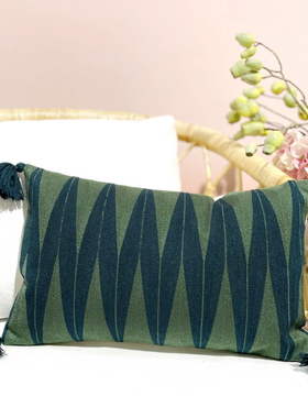 几何尖角绿色腰枕民族风民宿抱枕摩洛哥波西米亚ins沙发客厅靠枕