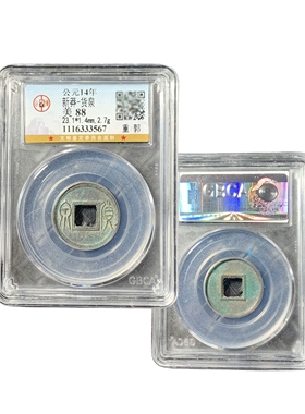 新莽货泉88分鉴定盒子币