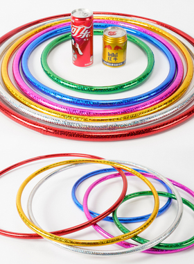 呼啦圈儿童镭射套圈艺术舞蹈道具红色体操环幼儿园游戏彩色金色圈