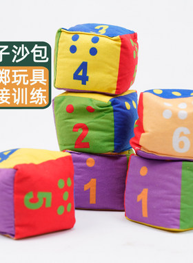 骰子数字沙包幼儿园儿童户外扔小沙包游戏布艺投掷玩具躲避抛接