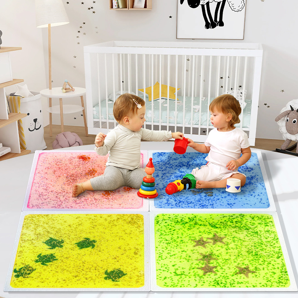 UV正方形水族馆液体地垫幼儿园儿童感统训练垫子踩水垫玩具感官垫