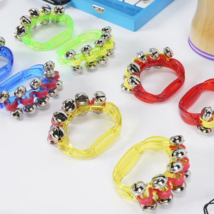 幼儿园奥尔夫乐器手铃透明手摇串铃早教儿童音乐手摇铃铃铛玩具铃