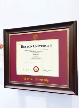 B美国毕业证书装裱展示框画框相框实木挂墙框a3框a4证书框可定制