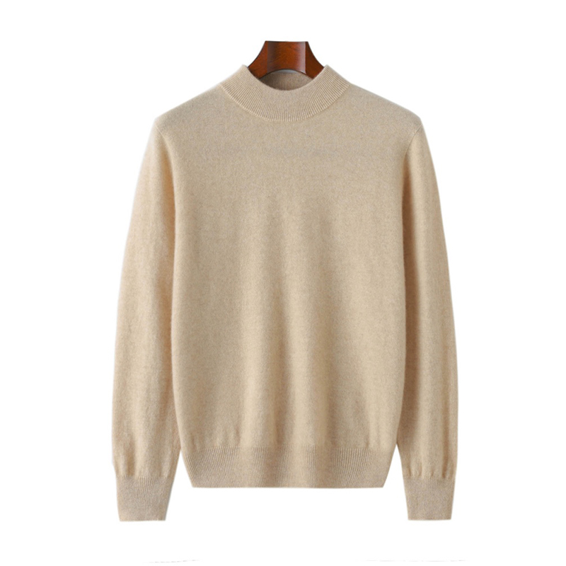 男半高领羊毛衫套头羊毛针织衫纯色商务休闲羊绒衫百搭毛衣
