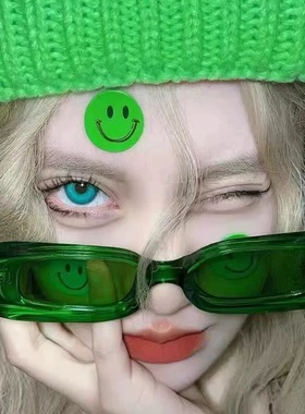 多巴胺彩色潮牌男女同款墨镜小框糖果色网红凹造型太阳眼镜潮搭配