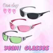 亚文化未来感元 宇宙欧美街头辣妹绿色原宿千禧粉机能眼镜太阳墨镜