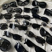 基础黑色墨镜男款 遮阳显脸小欧美大框辣妹太阳眼镜猫眼防晒骑行女