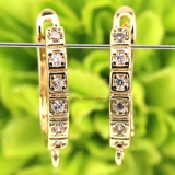 Аксессуар, изысканные квадратные серьги, DIY, золото 750 пробы, микроинкрустация