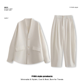 西装 新款 套装 两件套2026春季 松弛感宽松帅气显瘦外套长裤 男女同款