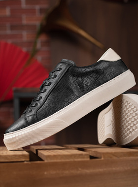 帕达索男鞋2024夏季新款真皮运动鞋男士百搭休闲板鞋潮流鞋230323