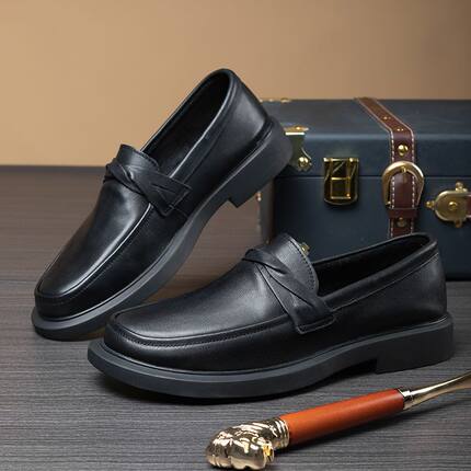 YYX帕达索 2024新款懒人一脚蹬男圆头皮鞋透气休闲豆豆鞋PB220338