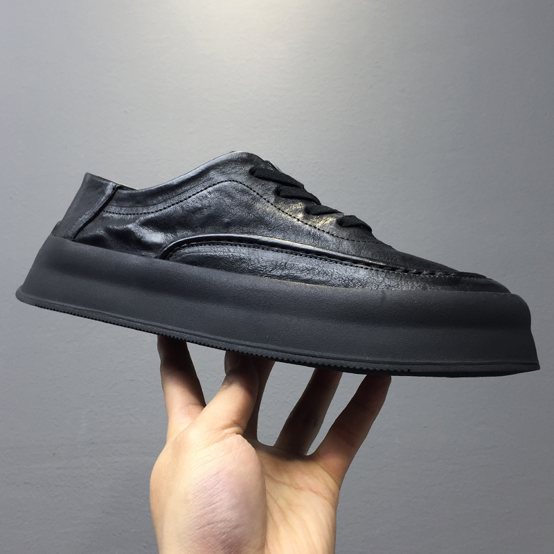 帕达索小白鞋男真皮夏季厚底休闲皮鞋透气潮流百搭白色板鞋230639