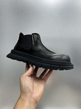 帕达索烟筒靴男短靴新款厚底男鞋英伦风真皮切尔西靴马丁靴231125