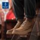 靴221019 真皮潮流工装 帕达索复古中帮马丁靴男英伦风冬季 加绒棉鞋