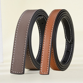 无头无扣双面使用手掌纹真皮女士皮带条平滑扣腰带条百搭装 饰带身