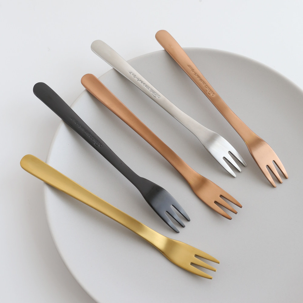 北的日系水果叉厚重不锈钢蛋糕叉月饼叉子甜品叉水果签果插西点叉