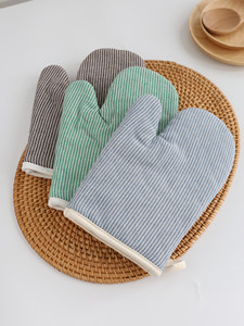 纯棉家用隔热防烫手套厨房微波炉烘焙烤箱专用耐高温加厚厨房工具