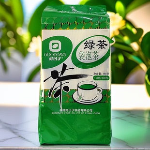 好日子 绿茶袋泡茶包100小袋独立双层带线带生产日期红茶茉莉花茶