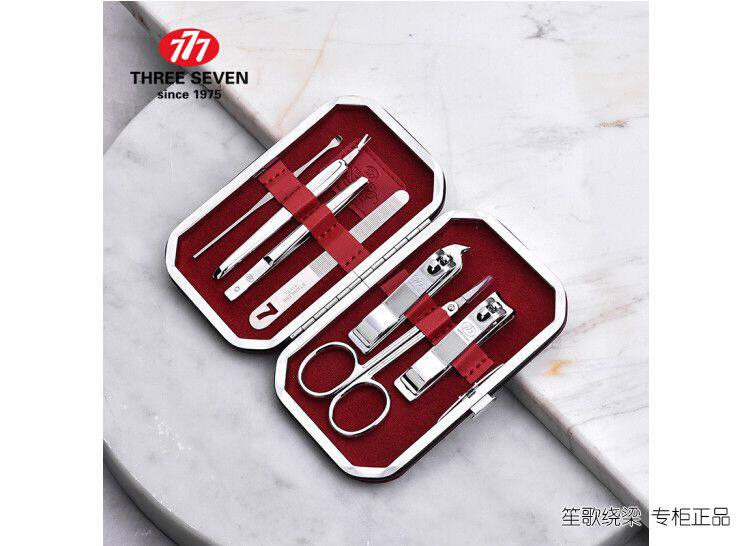 新款 777指甲刀指甲剪指甲钳美甲修甲7件套装TSM-722红色 专柜款