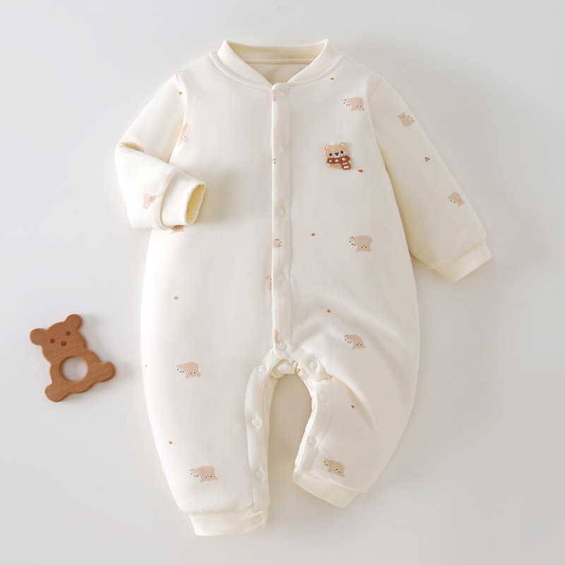 婴儿连体衣80g夹棉保暖