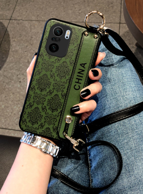 红米note15手机壳Note12pro极速版保护套note11t腕带款10pro外壳Turbo3/4pro斜挎挂绳13pro+中国风潮皮质感女